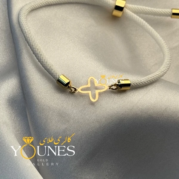 دستبند گل ونکلیف طلا لیزری